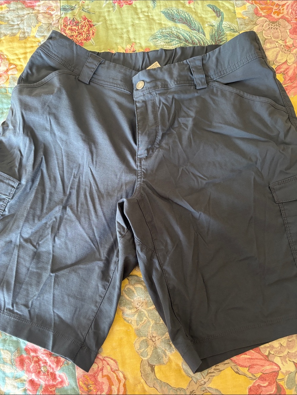 Duluth Trading Co Navy Women's Cargo Bermuda Shorts